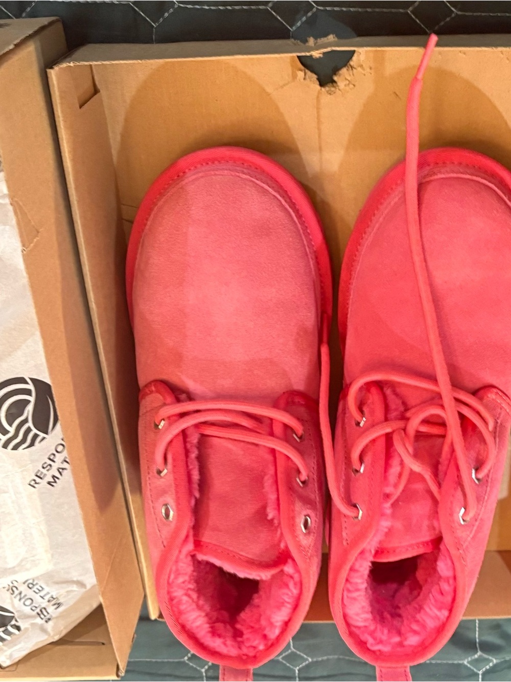 UGG Women's Lace-Up Ankle Boots in Coral